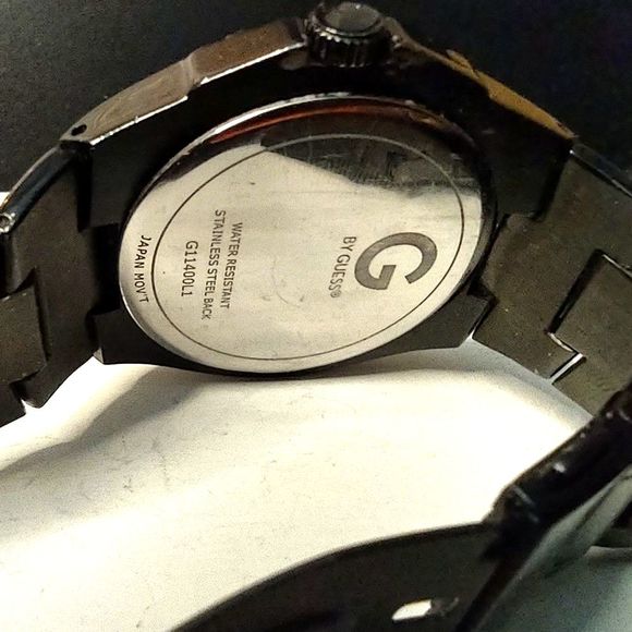 Guess Large Black Chronograph Wrist Watch Rhinestones - Picture 3 of 7